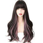 Heat Resistant Black & Pink Curly Wigs - HairNjoy