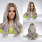 Lace Front Brown Root Ash Blonde Wig - HairNjoy