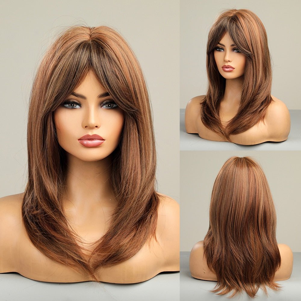 Layered Brown Wigs - HairNjoy