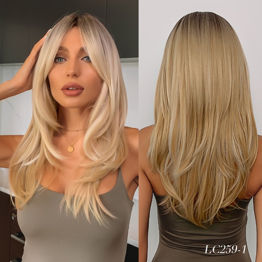 Layered Ombre Blonde Wigs - HairNjoy