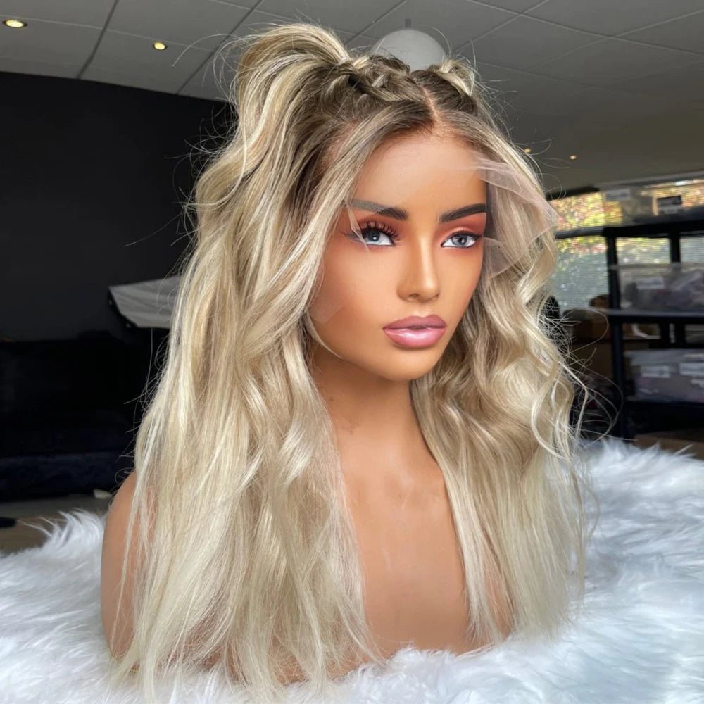 Light Ash Blonde Human Hair Lace Front Wig - HairNjoy
