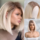 Light Blonde Remy Human Hair Bob Lace Front Wig - HairNjoy