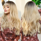 Long Balayage Blonde Wave Wig with Bangs - HairNjoy