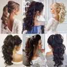 Long Curly Claw Clip-On Wavy Ponytail Hair Extensions - HairNjoy