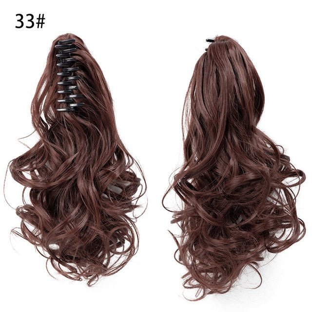 Long Curly Claw Clip-On Wavy Ponytail Hair Extensions - HairNjoy