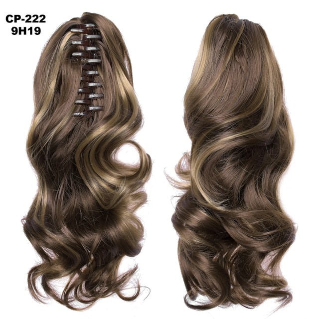 Long Curly Claw Clip-On Wavy Ponytail Hair Extensions - HairNjoy