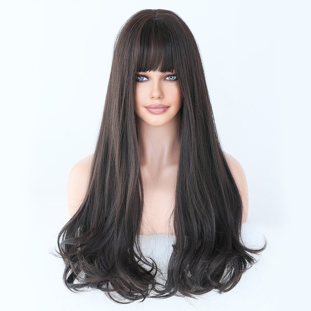 Long Curly Dark Brown Wigs - HairNjoy