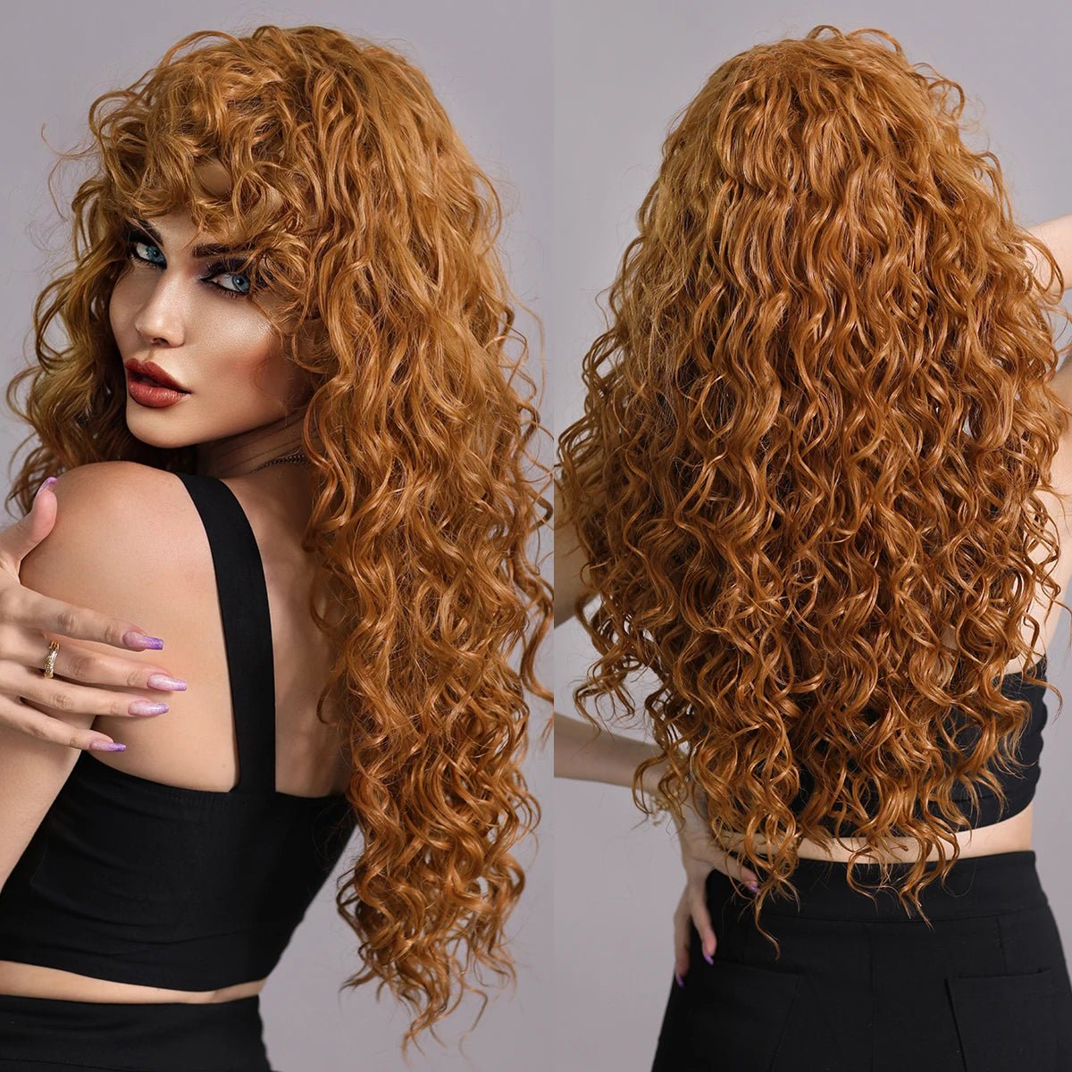 Long Curly Synthetic Wigs - HairNjoy