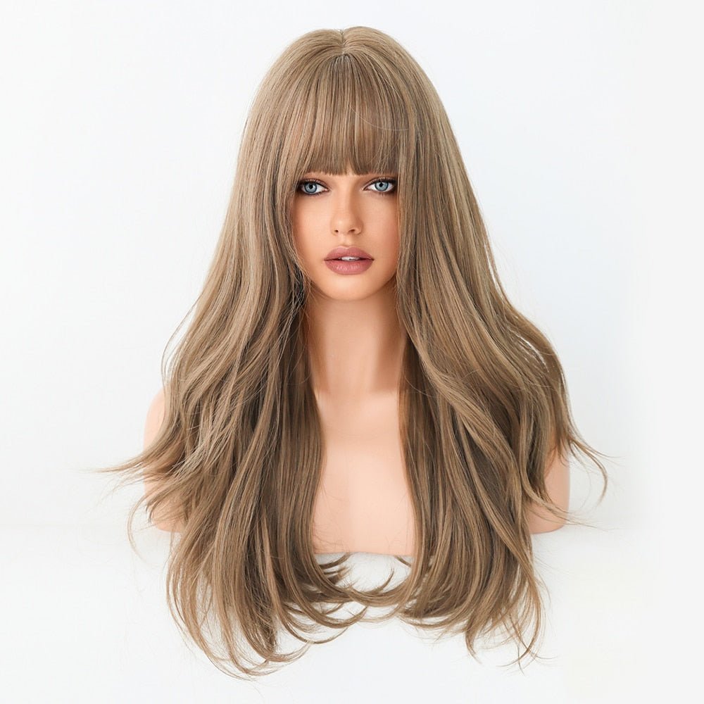 Long Honey Brown Synthetic Wigs - HairNjoy