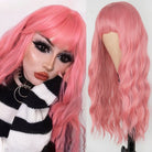 Long Pink Wavy Synthetic Wig - HairNjoy