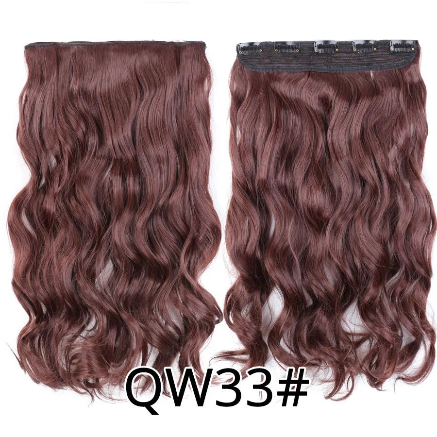 Long Straight Synthetic Hair Clips Extensions - HairNjoy