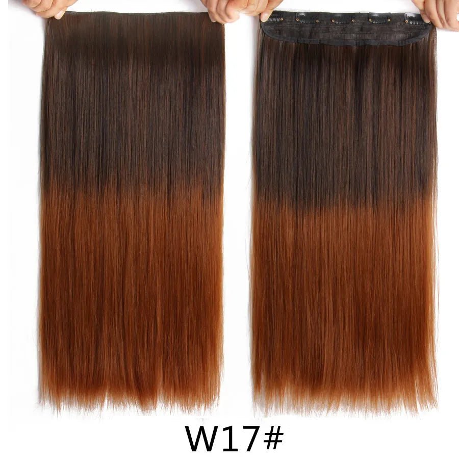 Long Straight Synthetic Hair Clips Extensions - HairNjoy
