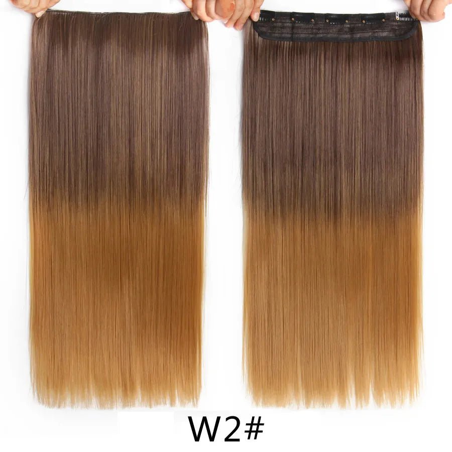 Long Straight Synthetic Hair Clips Extensions - HairNjoy