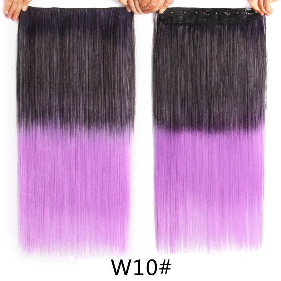 Long Straight Synthetic Hair Clips Extensions - HairNjoy