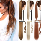 Long Straight Wrap Around Clip Ponytail Hair Extension - HairNjoy