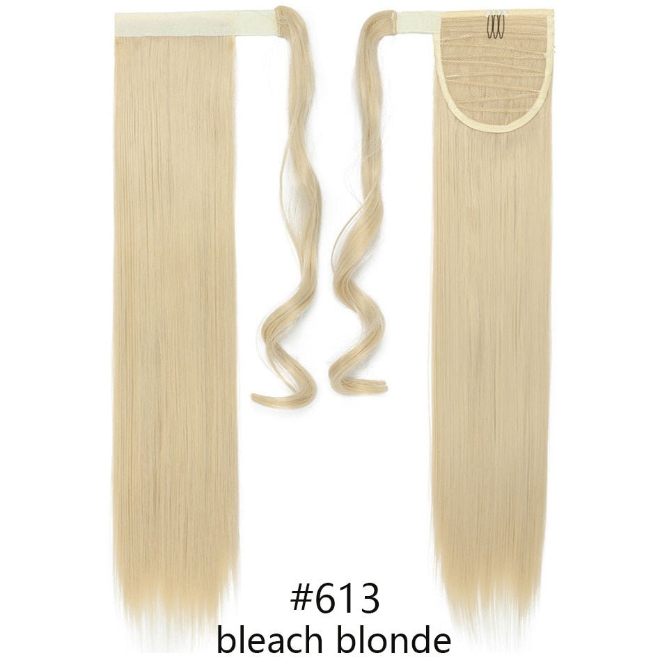 Long Straight Wrap Around Clip Ponytail Hair Extension - HairNjoy