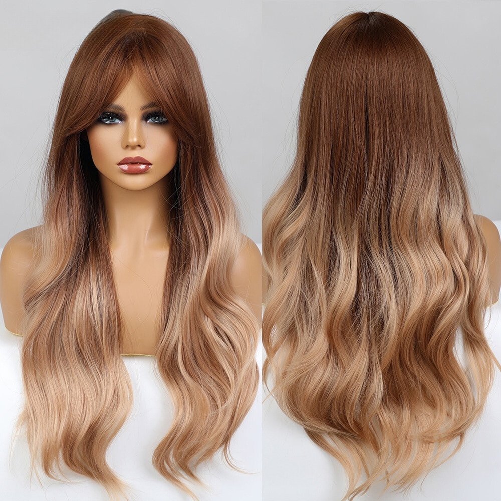 Long Wavy Ombre Synthetic Wig - HairNjoy