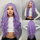 Long Wavy Purple Synthetic Wigs - HairNjoy