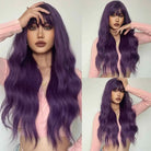 Long Wavy Purple Synthetic Wigs - HairNjoy