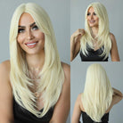 Long White Blonde Synthetic Wigs - HairNjoy
