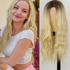 Long Yellow Wavy Hairstyle Synthetic Wigs - HairNjoy