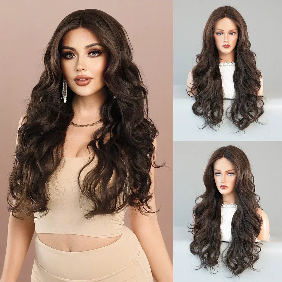 Luxe Waves: Long Wavy Synthetic Wig - HairNjoy