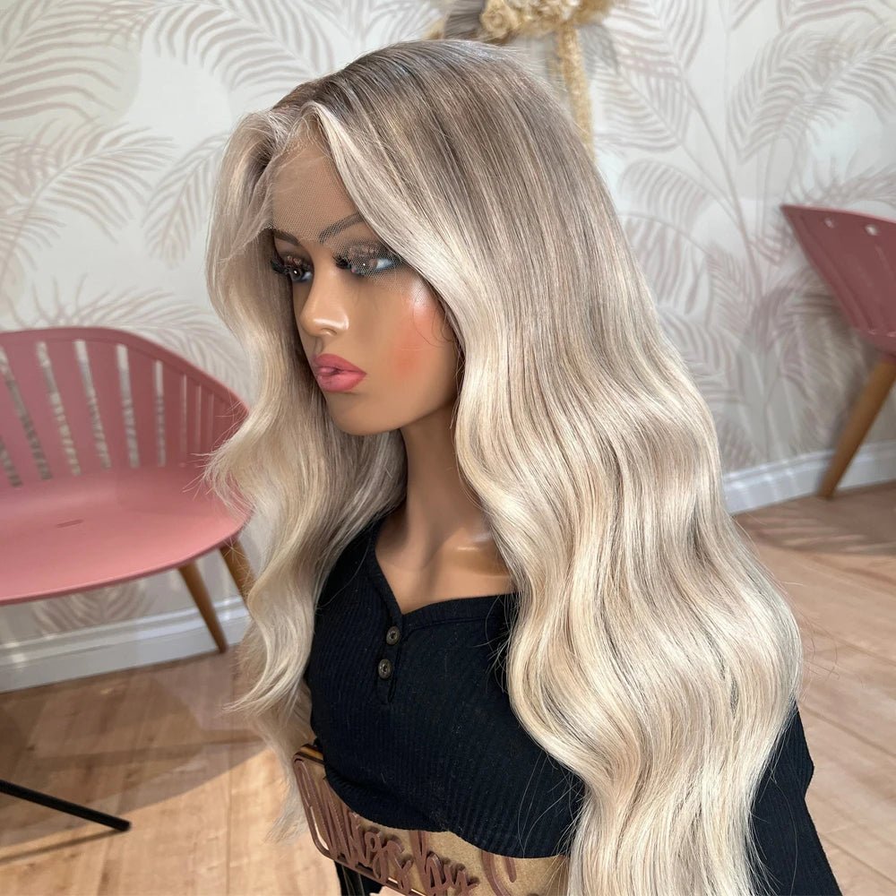 Medium Ash Blonde Full Lace Human Hair Wig - HairNjoy