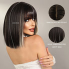 Natural Black Short Bob Synthetic Wig - HairNjoy