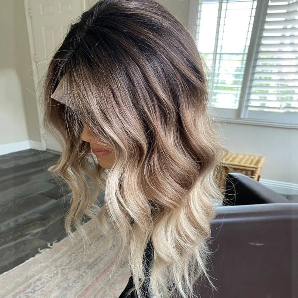 Ombre Balayage Remy Human Hair Lace Front Wigs - HairNjoy