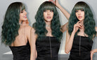 Ombre Green Wig with Bangs - HairNjoy