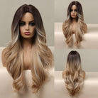 Ombre Highlight Blonde Wave Synthetic Wig - HairNjoy