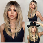 Ombre Highlight Dirty Blonde Synthetic Wig - HairNjoy