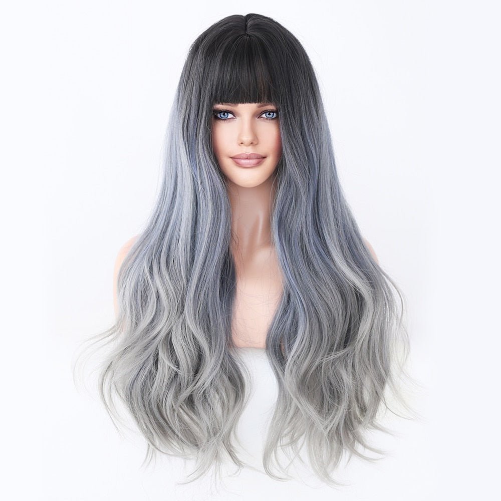 Ombre Long Curly Synthetic Wigs - HairNjoy