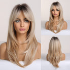 Ombre Sandy Brown Layered Synthetic Wig - HairNjoy