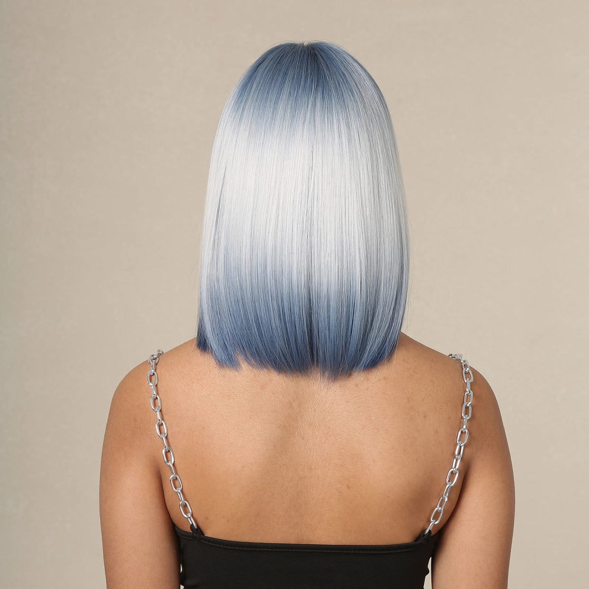 Ombre Sky Blue Synthetic Short Wigs - HairNjoy