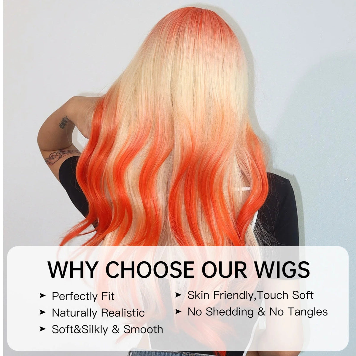 Orange Blonde Ombre Synthetic Wigs - HairNjoy