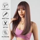 Pink Light Purple Cosplay Synthetic Long Straight Wigs - HairNjoy