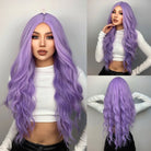 Purple Long Wavy Synthetic Wigs - HairNjoy