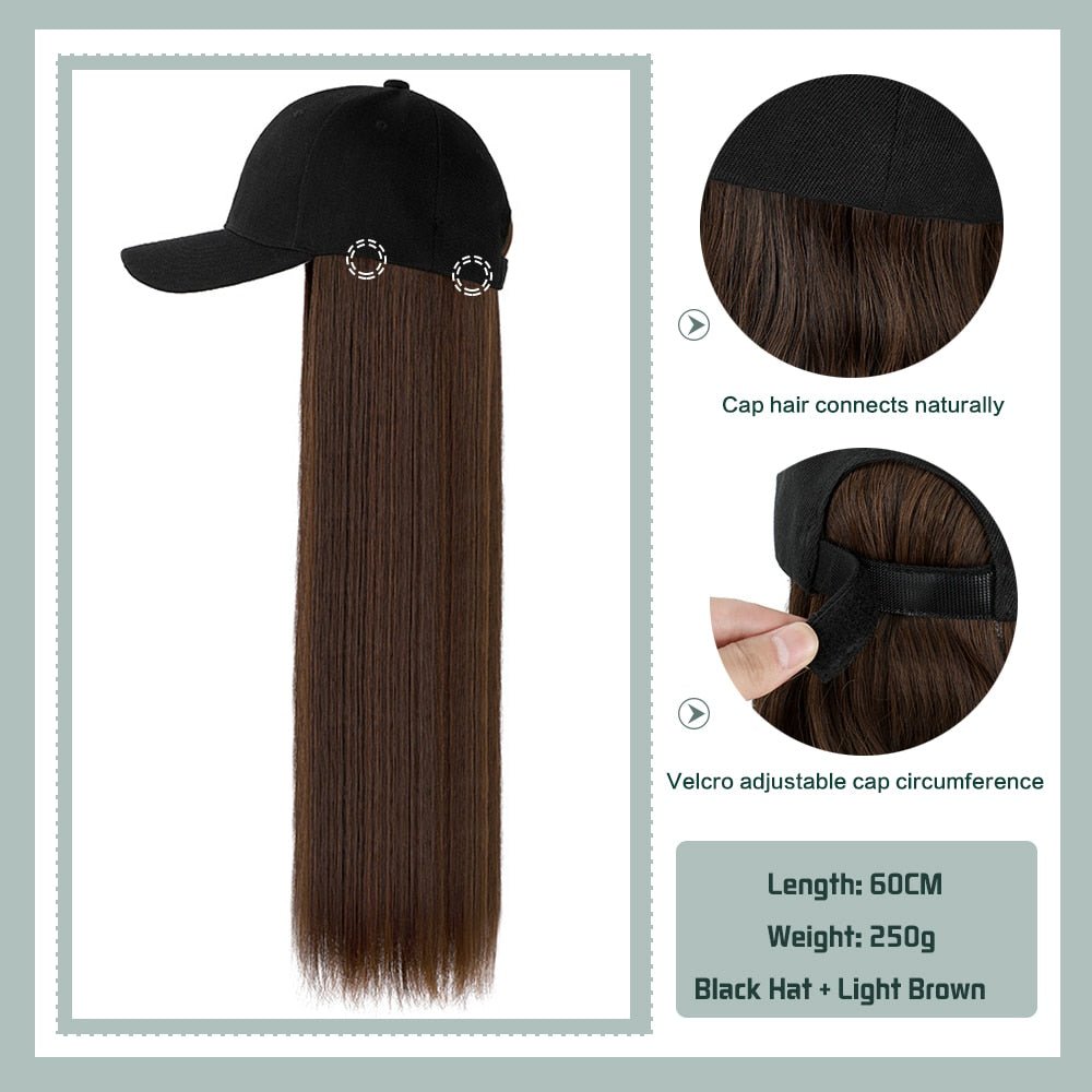 Removable Hair Extension with Adjustable Cap - HairNjoy