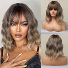 Root Ombre Blonde Wig with Bangs - HairNjoy