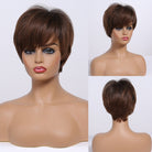 Short Brown Wigs with Bangs - HairNjoy