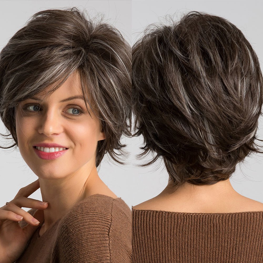 Short Highlight Bob Wigs with Bangs - HairNjoy