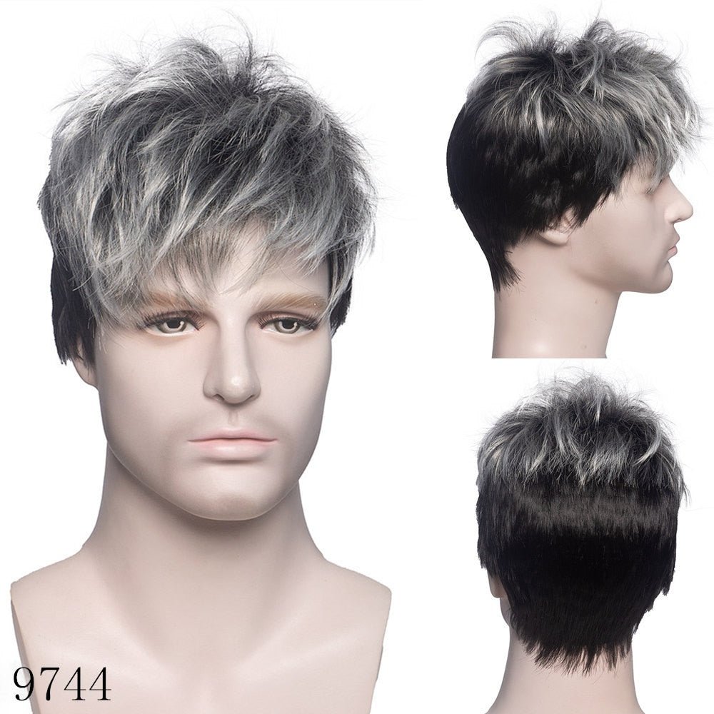 Short Straight Wigs for Men with Bangs - HairNjoy