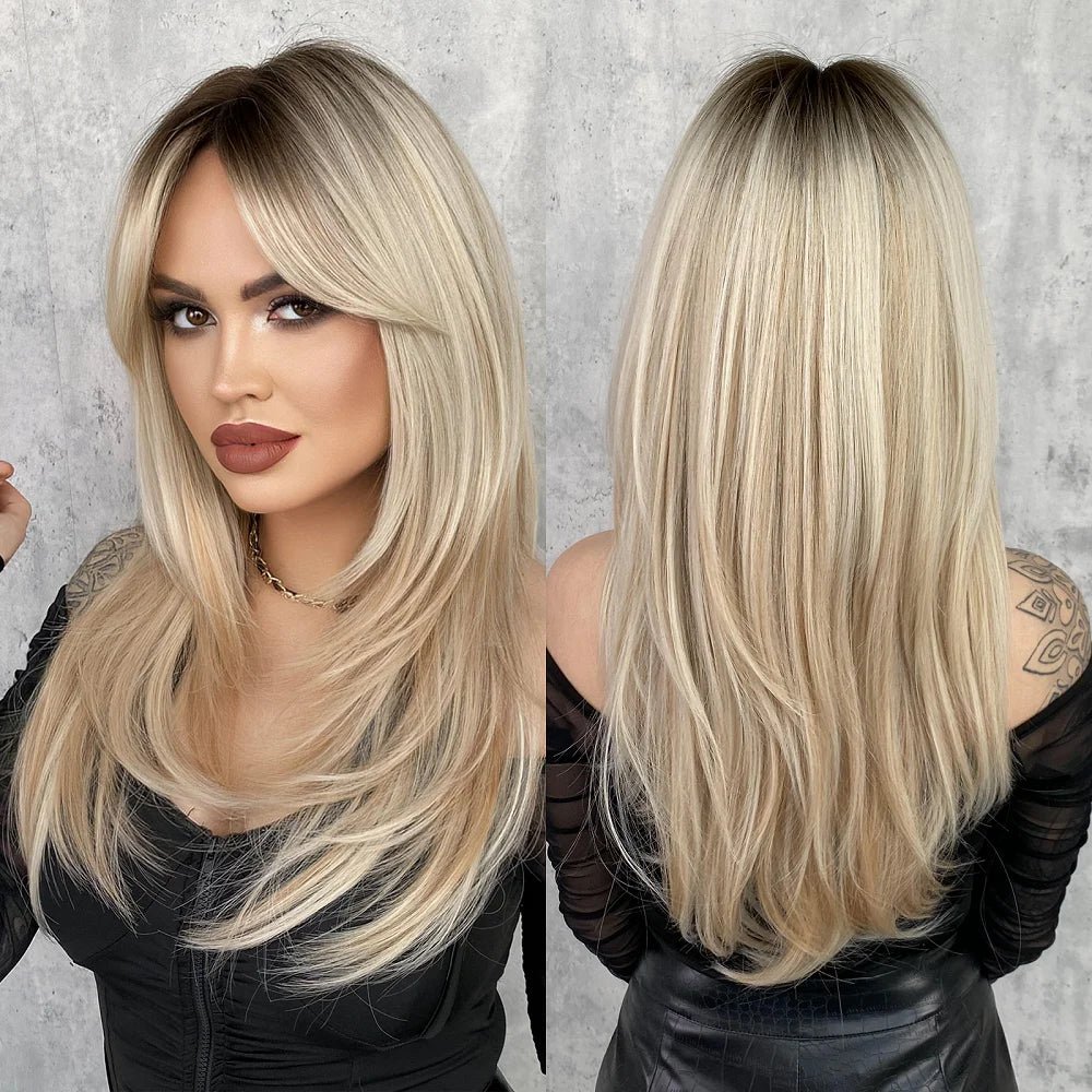 SmoothGlow Long Straight Synthetic Wig - HairNjoy