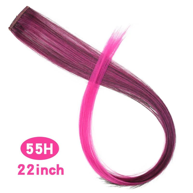Straight Rainbow Cord Clip on Hair Extension - HairNjoy