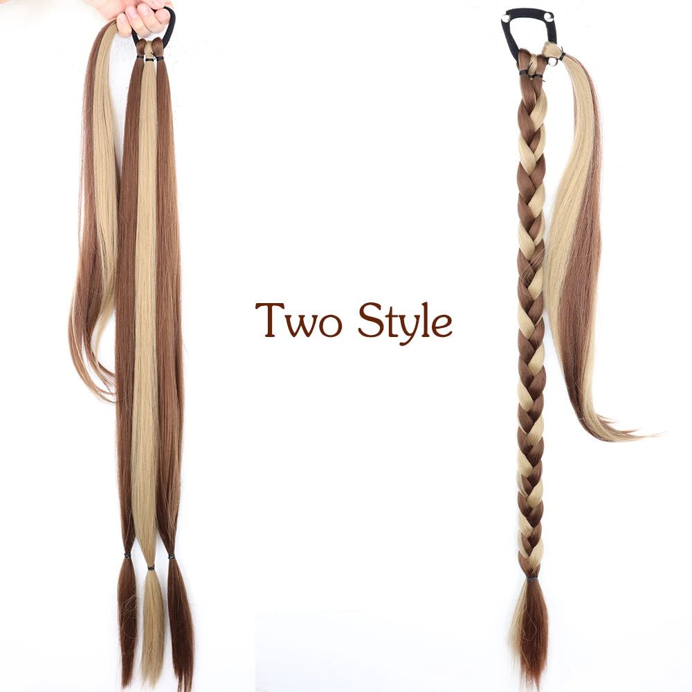 Synthetic Long-Braided Ponytail Hair Extension - HairNjoy