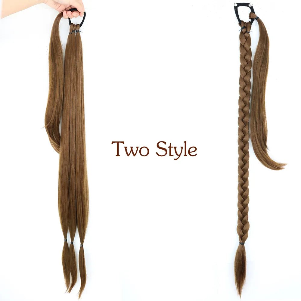 Synthetic Long-Braided Ponytail Hair Extension - HairNjoy