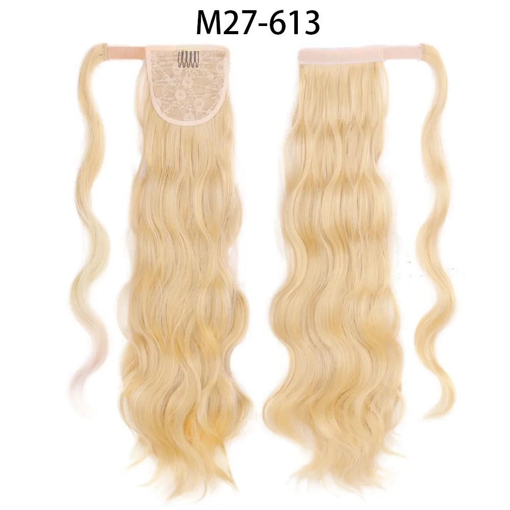 Synthetic Long Hollywood Wave Ponytail Hair Extension - HairNjoy