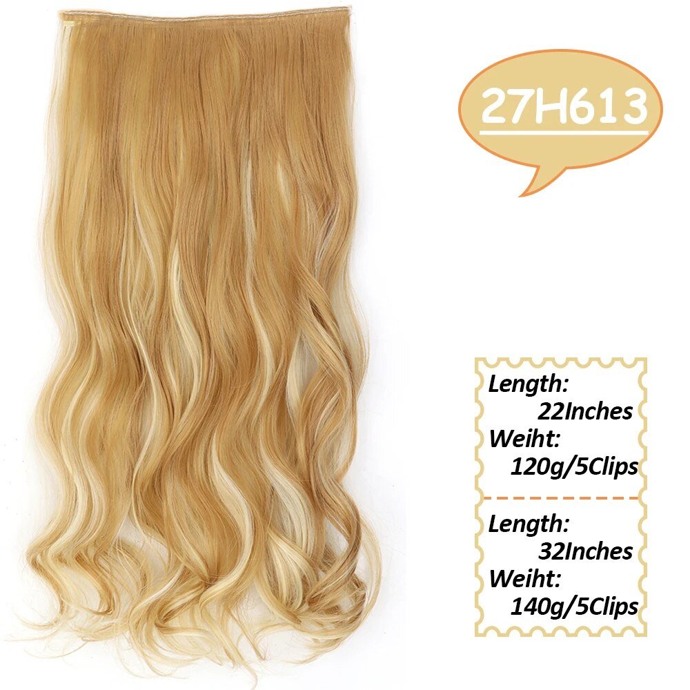 Synthetic Long Wavy 5 Clips Hair Extension - HairNjoy