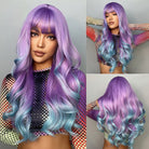 Synthetic Long Wavy Purple + Blue Ombre Wig - HairNjoy